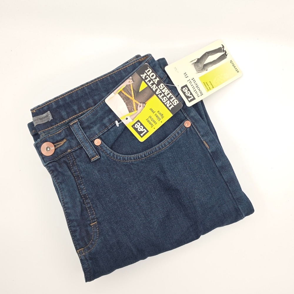 Lee Bootcut Jeans Womens 8 Petite Blue NEW Natural Fit Tummy Control Stretch